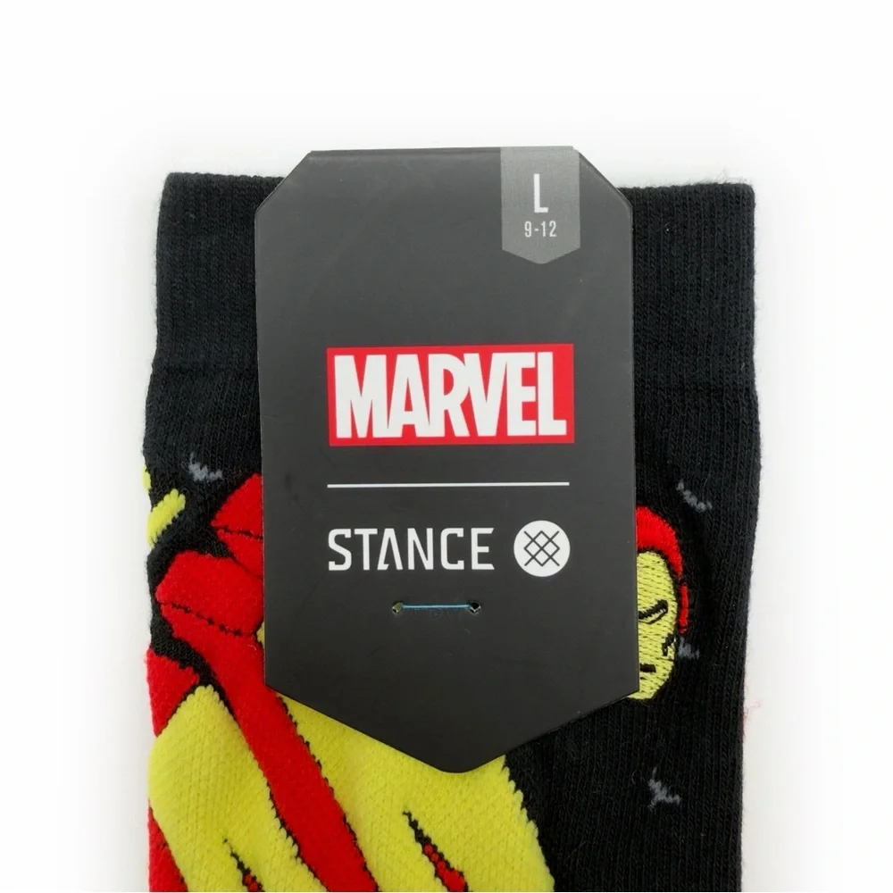 Stance Marvel Invincible Iron Man Crew Socks Large Mens 9-12 Disney Avengers New